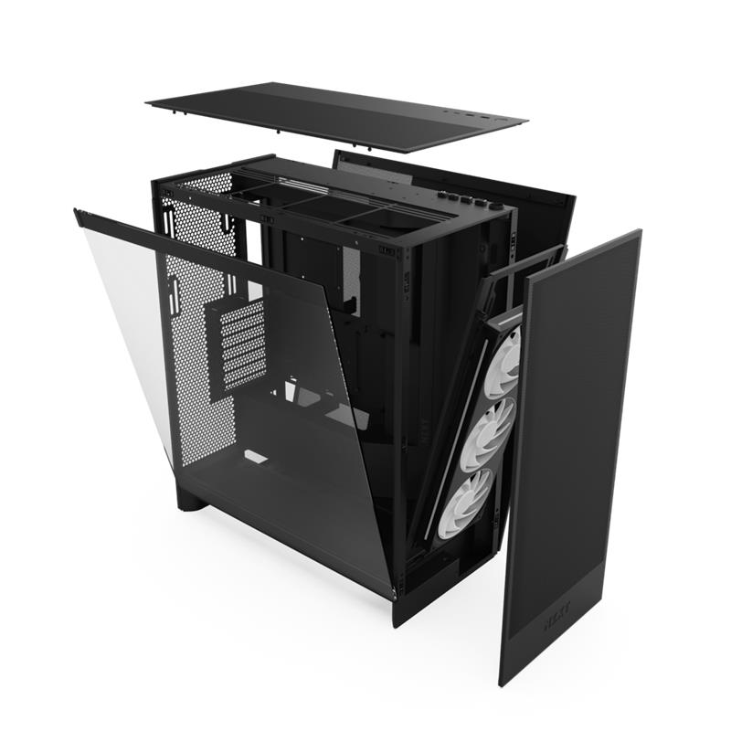 NZXT case H7 Flow RGB / 3x 140 mm fan / glass / mesh panel / black
