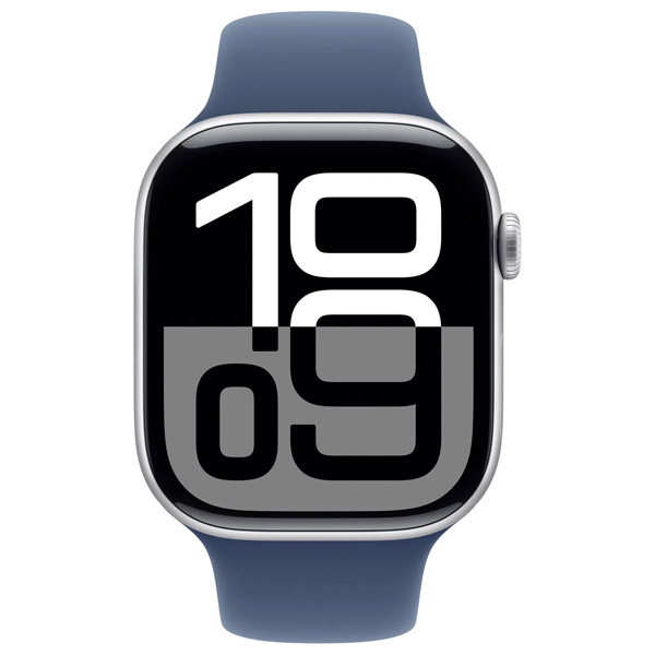 Apple Watch Series 10 GPS 46mm Strieborné hliníkové s denimovým športovým remienkom - S/M Apple Watch Series 10 GPS 46mm Strieborné hliníkové s denimovým športovým remienkom - S/M