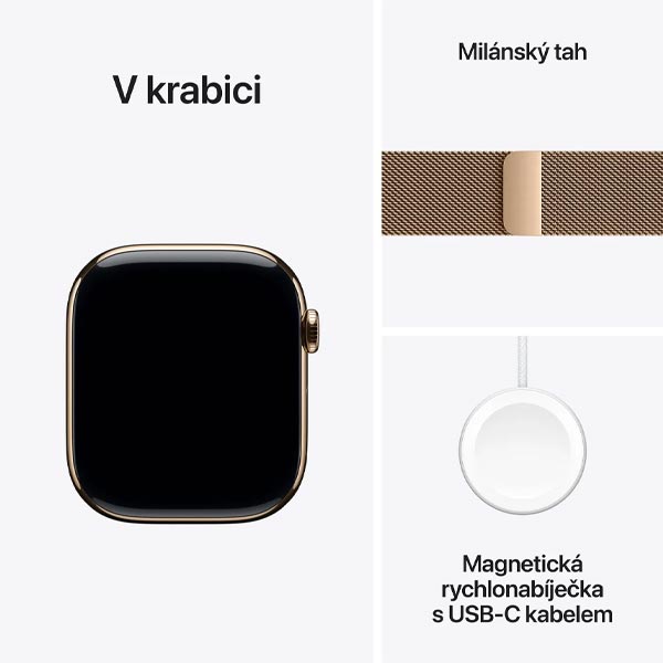 Apple Watch Series 10 GPS + Cellular 46mm Zlaté titánové so zlatým milánskym remienkom - S/M Apple Watch Series 10 GPS + Cellular 46mm Zlaté titánové so zlatým milánskym remienkom - S/M
