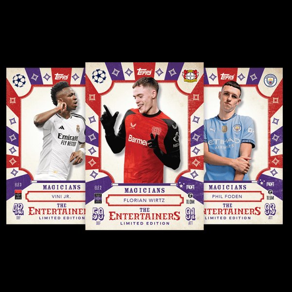 Futbalové karty Topps Match Attax TCG 2024/25 UCC Booster Tin 1 fialová