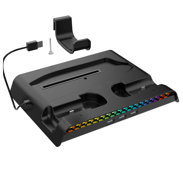 iPega P5S006 Multifunctional charging RGB stand with cooling for PS5 Slim, black iPega P5S006 Multifunctional charging RGB stand with cooling for PS5 Slim, black