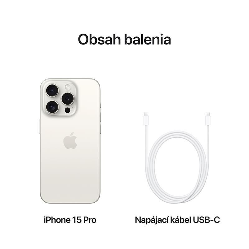 Apple iPhone 15 Pro 128 GB biely titán *Trieda B*