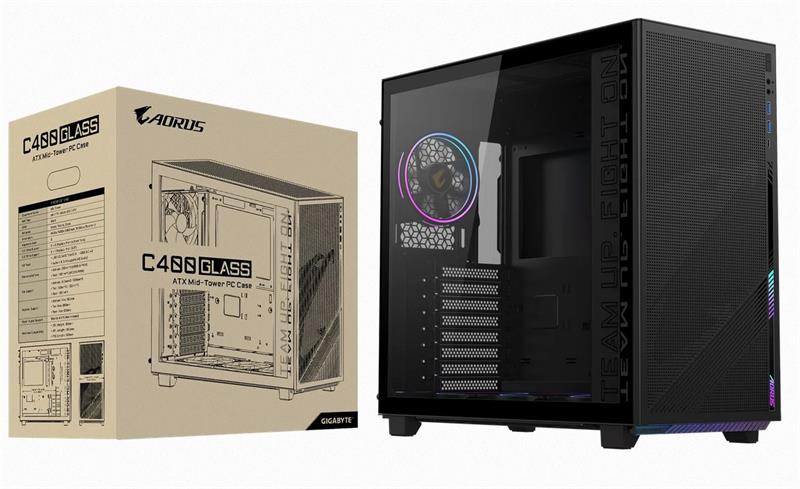 Gigabyte AORUS case C400 GLASS, ATX, Mid Tower