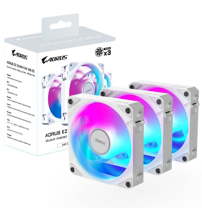 Gigabyte AORUS EZ CHAIN FAN 120 ICE, ARGB, white, 3-Pack