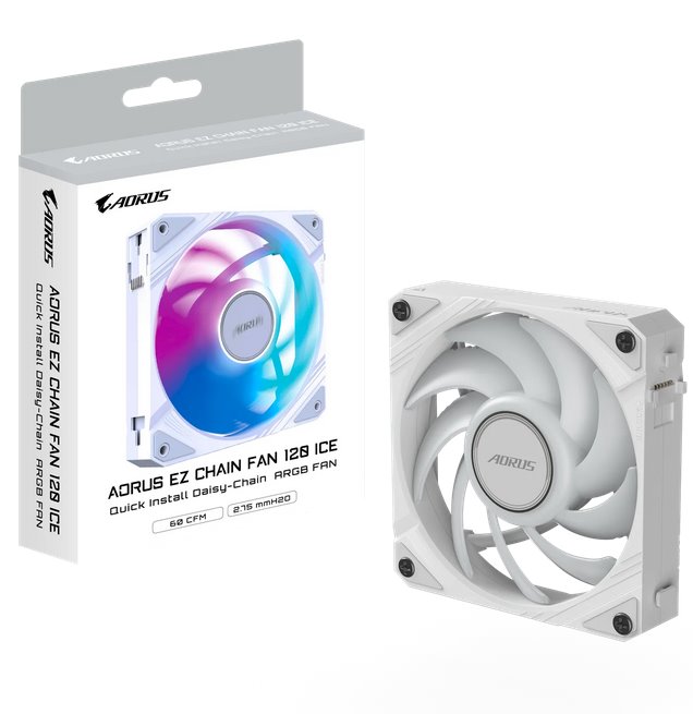 Gigabyte AORUS EZ CHAIN FAN 120 ICE, ARGB, white