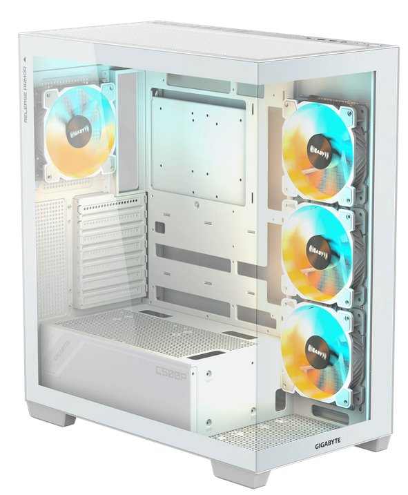 GIGABYTE case C500 PANORAMIC STEALTH ICE, ATX, Mid Tower, white