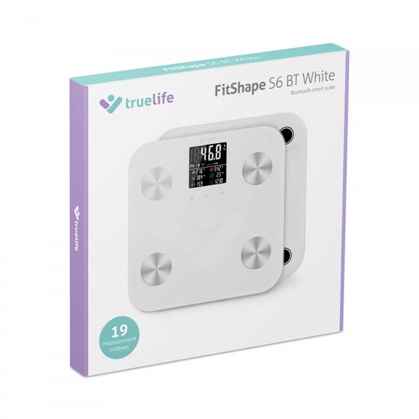TrueLife FitShape S6 BT, osobná smart diagnostická váha, biela TrueLife FitShape S6 BT, osobná smart diagnostická váha, biela