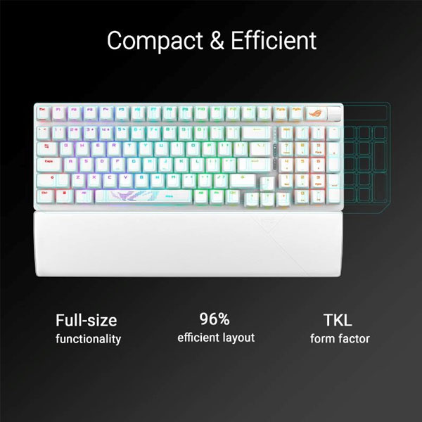 ASUS ROG Strix Scope 2 96 Wireless RGB Gaming Keyboard, ROG RX RED / PBT, US, white ASUS ROG Strix Scope 2 96 Wireless RGB Gaming Keyboard, ROG RX RED / PBT, US, white