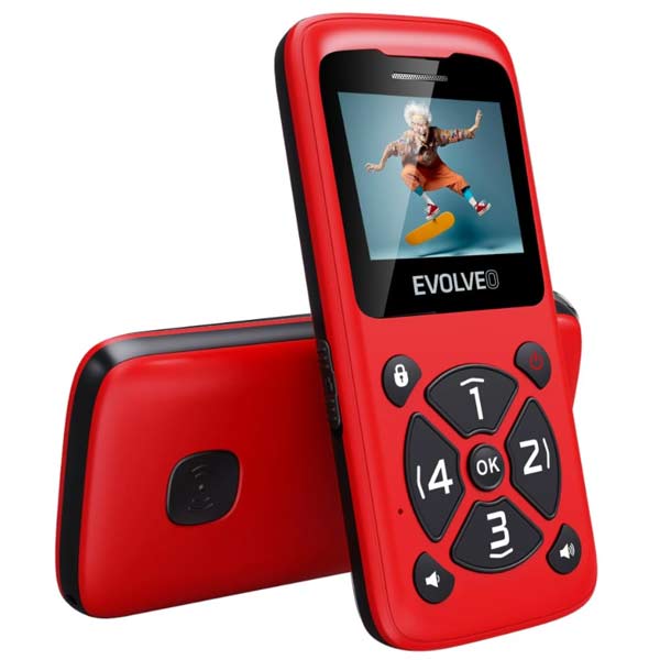 EVOLVEO EasyPhone ID, mobilný telefón pre seniorov, červený EVOLVEO EasyPhone ID, mobilný telefón pre seniorov, červený