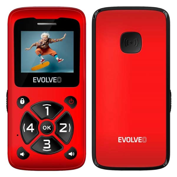 EVOLVEO EasyPhone ID, mobilný telefón pre seniorov, červený EVOLVEO EasyPhone ID, mobilný telefón pre seniorov, červený
