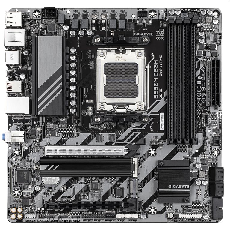 Gigabyte B850M DS3H, AMD B850, AM5, 4xDDR5, mATX