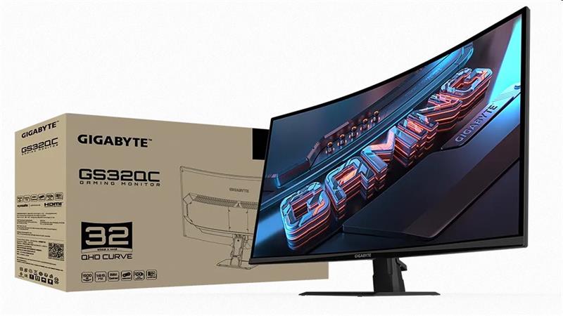 GIGABYTE LCD GS32QC GAMING Monitor 32" QHD 2560x1440, VA 1500R, 170Hz, 2xHDMI, DP