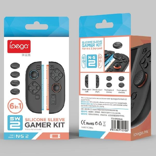 iPega SW2083A Silikónové Krytky JoyCon Ovládače pre Nintendo Switch 2, black