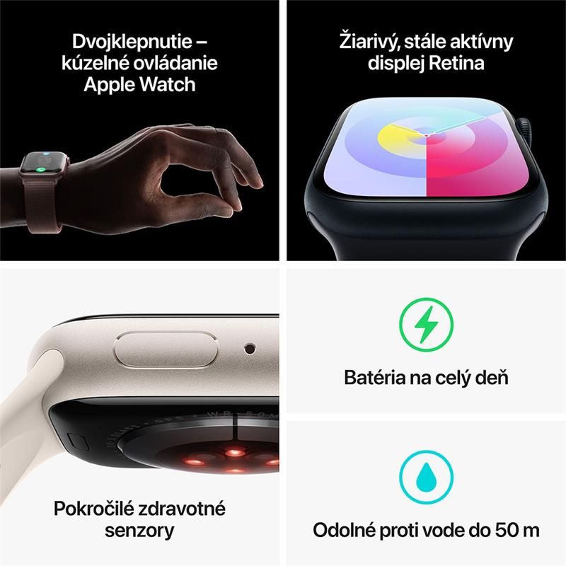 Apple Watch Series 9 GPS 45mm puzdro z temne atramentového hliníka *Nový z výkupu*
