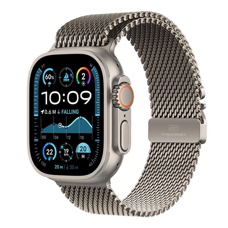 Apple Watch Ultra 2 GPS + Cellular 49mm Natural Titanium Case with Natural Titanium Milanese Loop - S *Rozbalený*