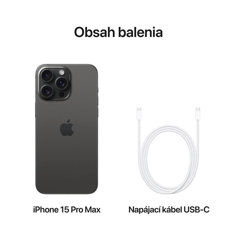 Apple iPhone 15 Pro Max 256 GB Titánová čierna *rozbalený*