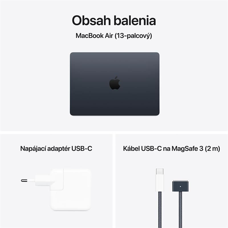 MacBook Air 13" Apple M4 10C CPU 8C GPU 16GB 256GB Polnočný SK