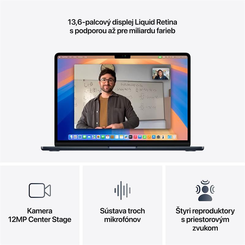 MacBook Air 13" Apple M4 10C CPU 8C GPU 16GB 256GB Polnočný SK
