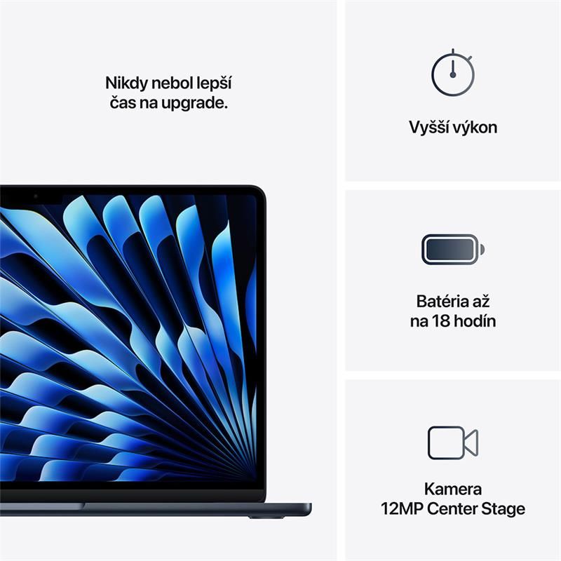 MacBook Air 13" Apple M4 10C CPU 8C GPU 16GB 256GB Polnočný SK