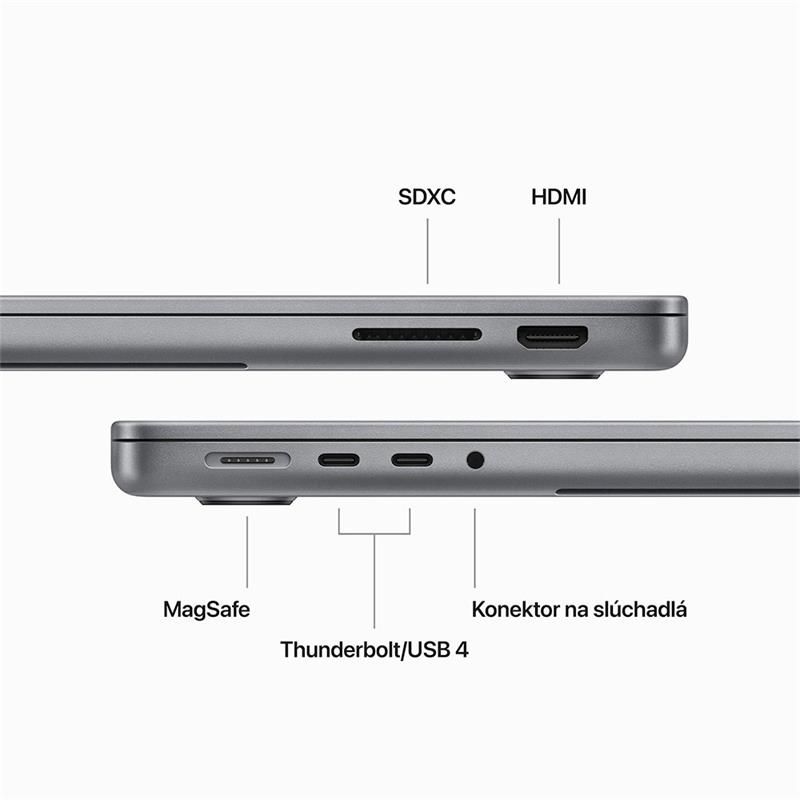 MacBook Pro 14" Apple M3 8C CPU 10C GPU 8GB 1TB Kozmický sivý SK