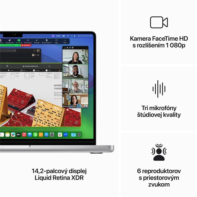 MacBook Pro 14" Apple M3 8C CPU 10C GPU 8GB 1TB Strieborný SK
