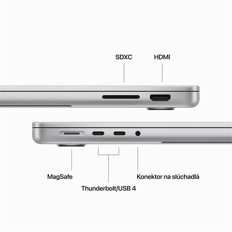 MacBook Pro 14" Apple M3 8C CPU 10C GPU 8GB 1TB Strieborný SK