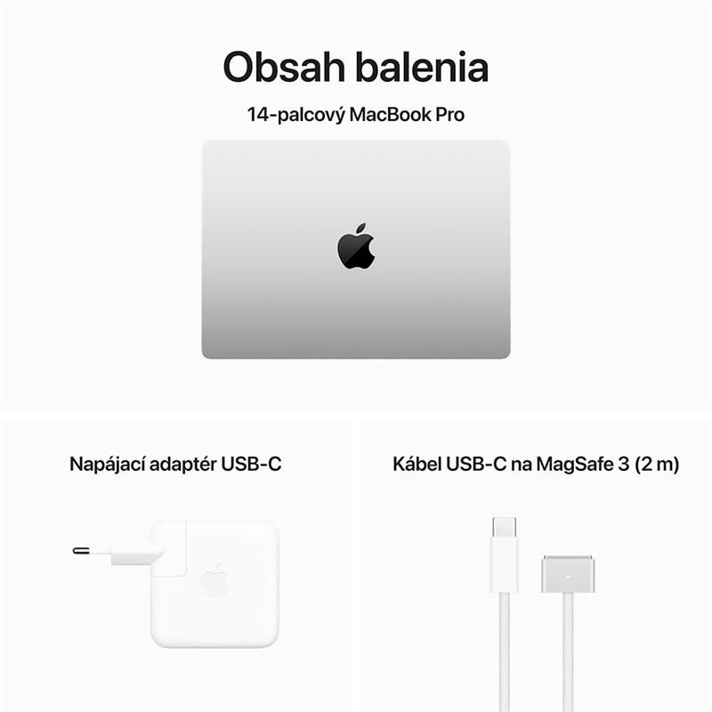 MacBook Pro 14" Apple M3 8C CPU 10C GPU 8GB 1TB Strieborný SK