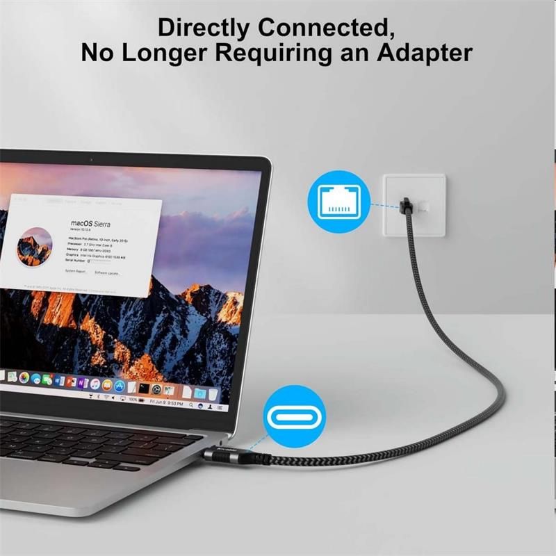 PremiumCord Ethernetový kábel USB-A 3.2 -> LAN RJ45 10/100/1000 Mb 2m
