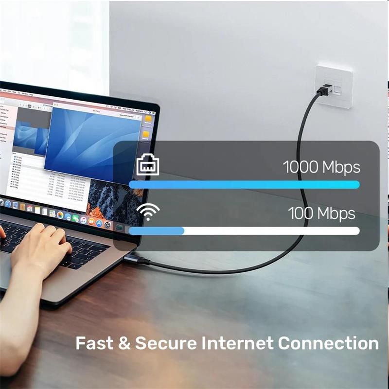 PremiumCord Ethernetový kábel USB-A 3.2 -> LAN RJ45 10/100/1000 Mb 2m