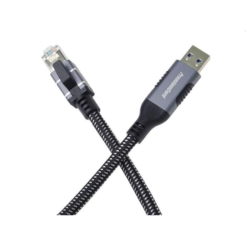 PremiumCord Ethernetový kábel USB-A 3.2 -> LAN RJ45 10/100/1000 Mb 2m