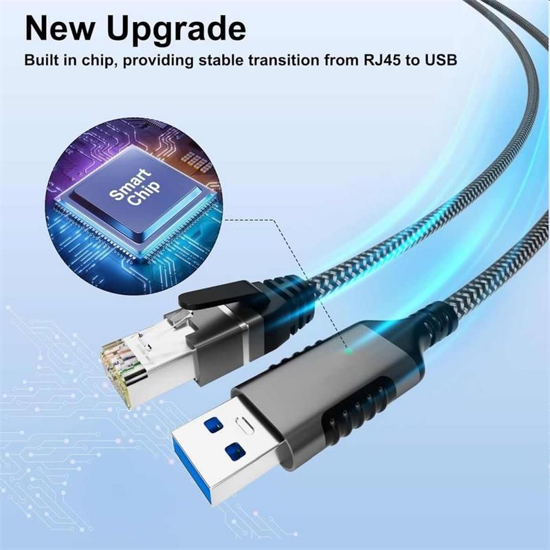 PremiumCord Ethernetový kábel USB-A 3.2 -> LAN RJ45 10/100/1000 Mb 2m