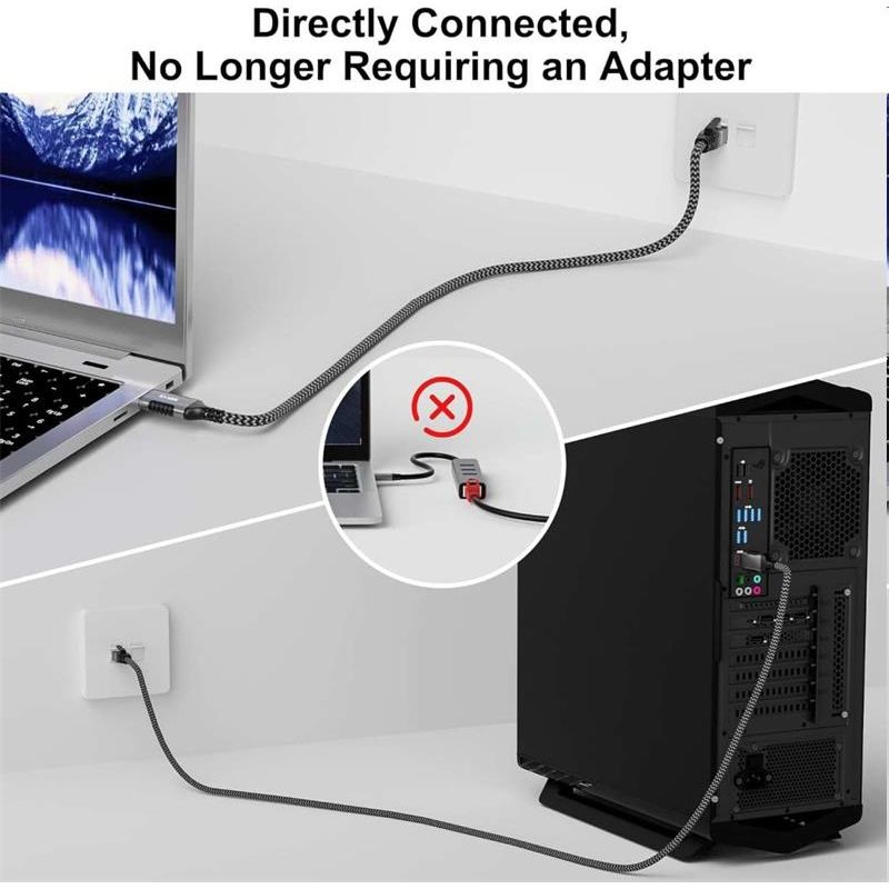 PremiumCord Ethernetový kábel USB-A 3.2 -> LAN RJ45 10/100/1000 Mb 2m