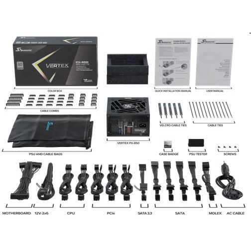 Seasonic VERTEX PX PLATINUM 850W ATX 3.1, PCIe 5.1, modular