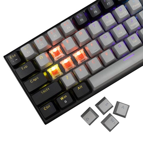 White Shark Gaming mechanical keyboard WAKIZASHI 2, red switch, US, black/gray
