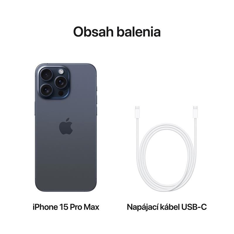 Apple iPhone 15 Pro Max 256 GB modrý titán *Trieda B*