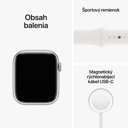 Apple Watch Series 8 GPS 45mm puzdro zo strieborného hliníka *Použitý s DPH - Trieda C*