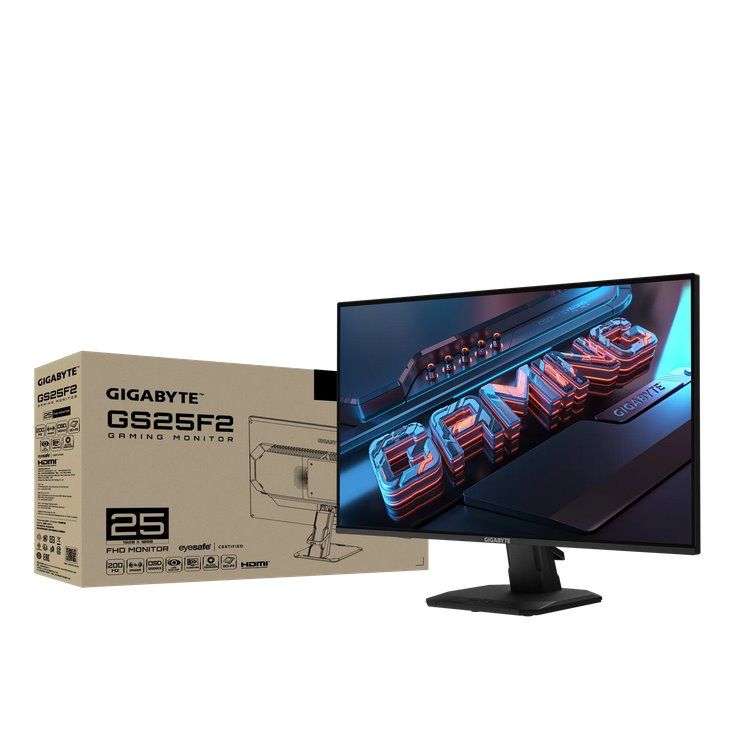 GIGABYTE LCD GS25F2 GAMING Monitor 25" FHD, SS IPS, 200Hz, AMD FreeSync Premium,. 2xHDMI, DP