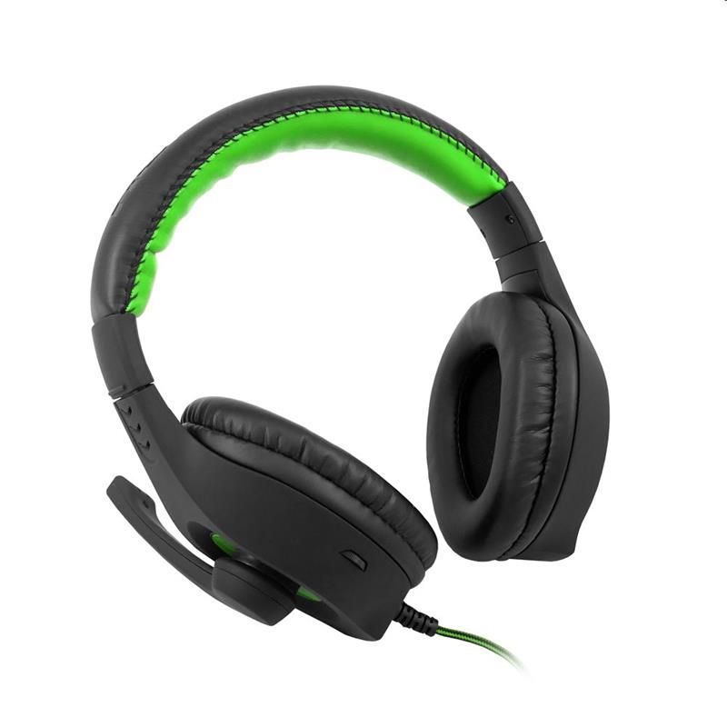 Herná sluchátka C-TECH Nemesis V2 (GHS-14G), casual gaming, černo-zelená