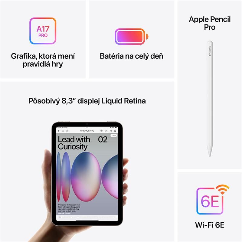 iPad mini Wi-Fi 256GB Hviezdny biely (2024) *Rozbalený*