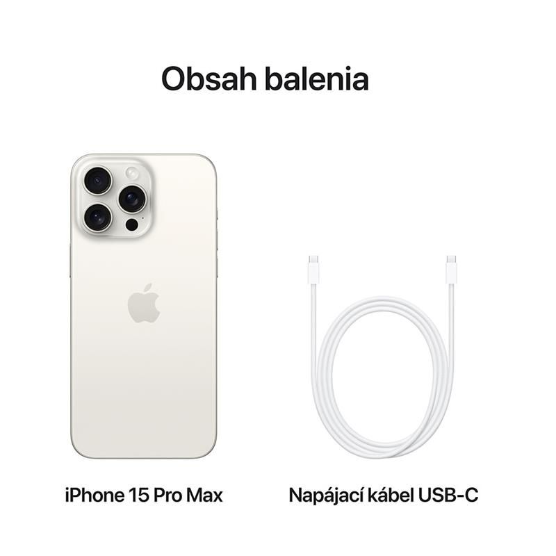 iPhone 15 Pro Max 256 GB biely titán *Použitý s DPH - Trieda A* iPhone 15 Pro Max 256 GB biely titán *Použitý s DPH - Trieda A*