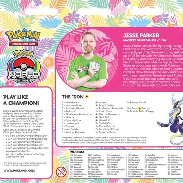 Kartová hra Pokémon TCG World Championships Deck 2024 (Jesse Parker) Miraidon Ex (Pokémon) Kartová hra Pokémon TCG World Championships Deck 2024 (Jesse Parker) Miraidon Ex (Pokémon)