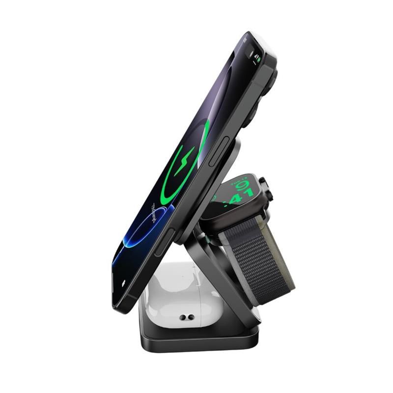Cubenest Qi2 3v1 Skládací bezdrátová nabíječka SQ312 Pro - černý titan