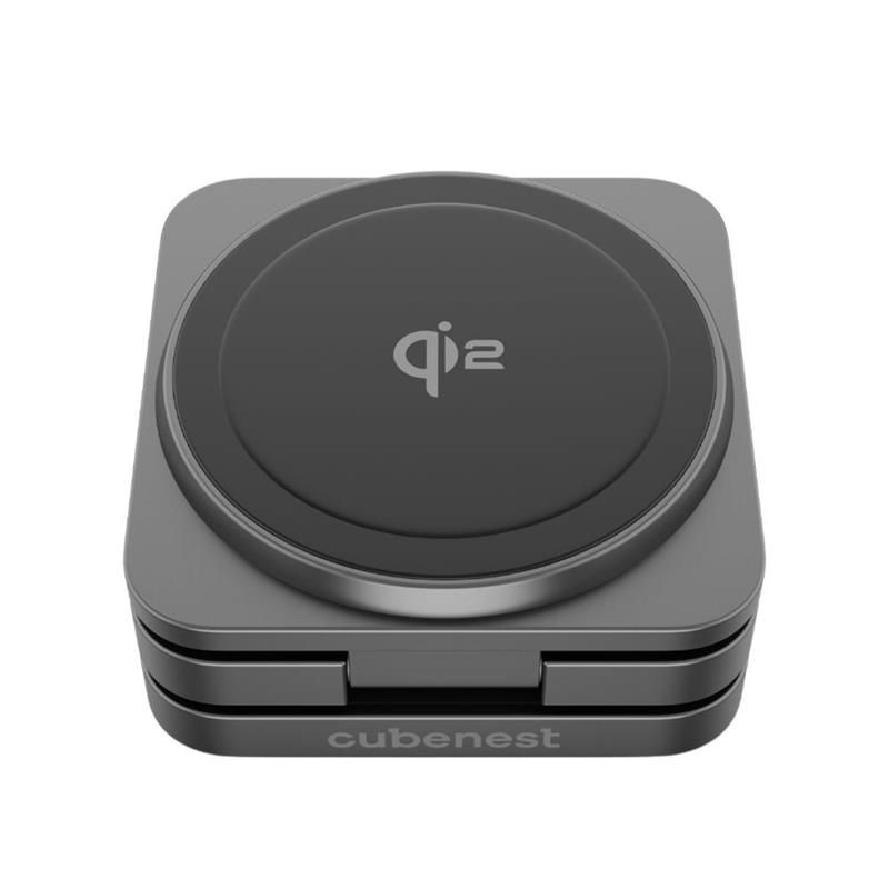 Cubenest Qi2 3v1 Skládací bezdrátová nabíječka SQ312 Pro - černý titan