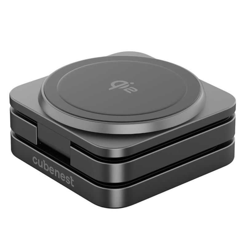 Cubenest Qi2 3v1 Skládací bezdrátová nabíječka SQ312 Pro - černý titan