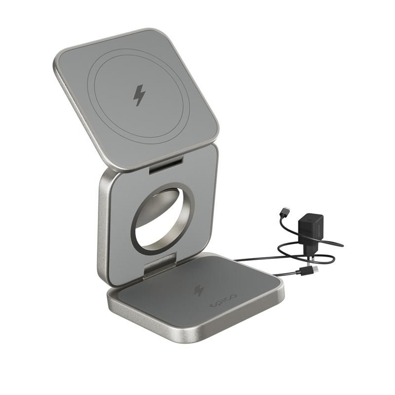 EPICO UltraBase EF45 3in1 Fold Alu Mag+ Charging Stand - titanová