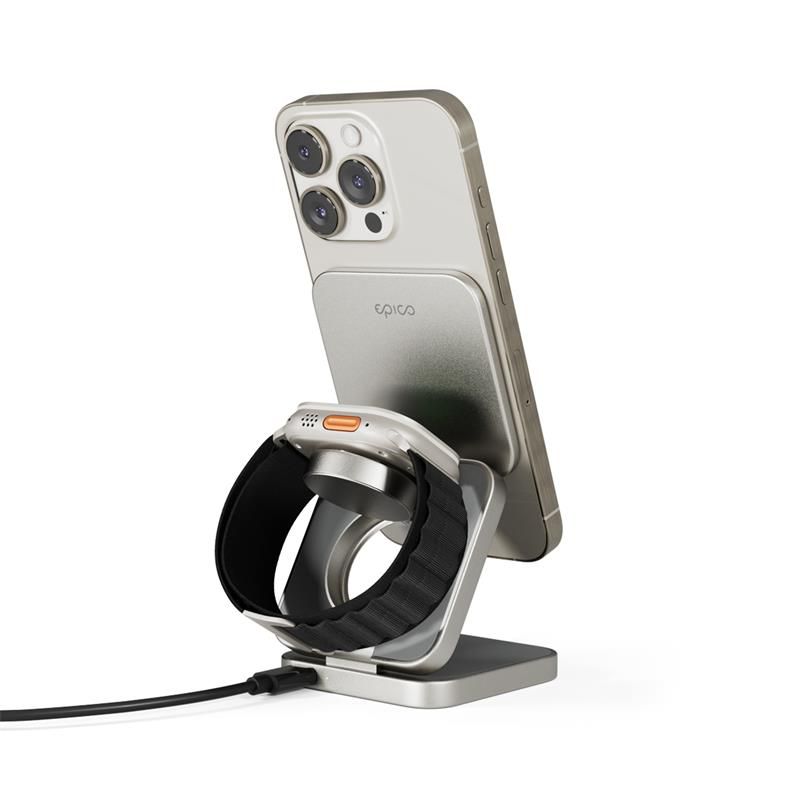 EPICO UltraBase EF45 3in1 Fold Alu Mag+ Charging Stand - titanová