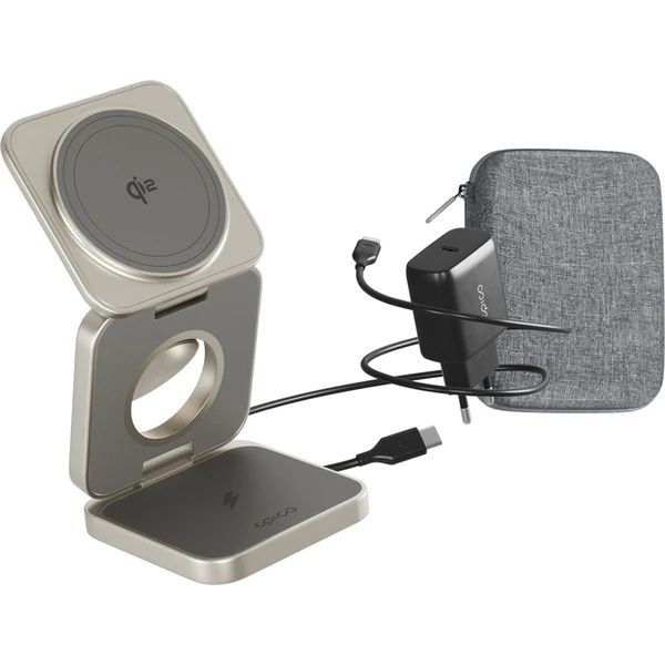 EPICO UltraBase Qi2 3in1 Fold Alu Mag+ Wireless Charging Stand EF55 - titanová