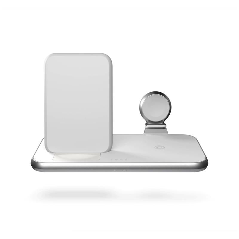 ZENS Aluminium 4 in 1 Stand Wireless Charger with 45W USB PD White