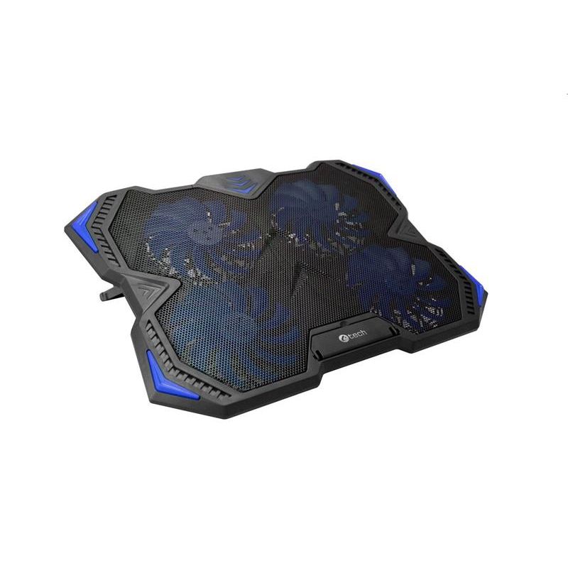 Chladiaca podložka C-TECH Zefyros (GCP-01B), casual gaming, 17,3", modré podsvietenie, regulace otáček