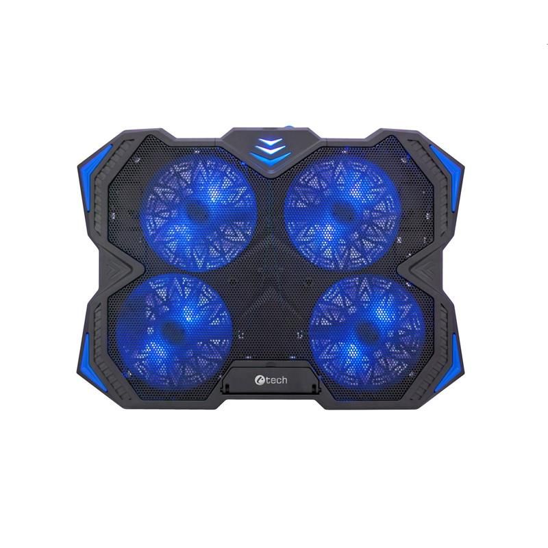 Chladiaca podložka C-TECH Zefyros (GCP-01B), casual gaming, 17,3", modré podsvietenie, regulace otáček